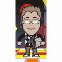 nerdy male avatar image - glasses, vest, notepad